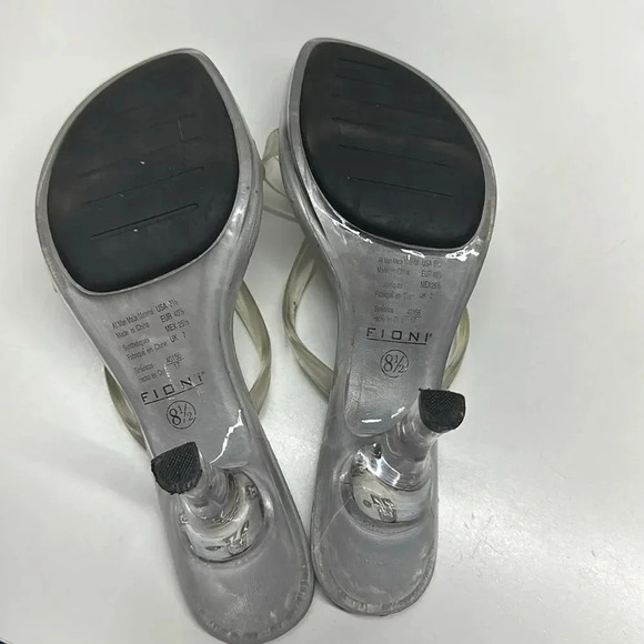 Vintage  High Heel Shoes LED Light Up Clear PlasticOpen Toe Y2K Rave Dancer 8.5 - Picture 7 of 9